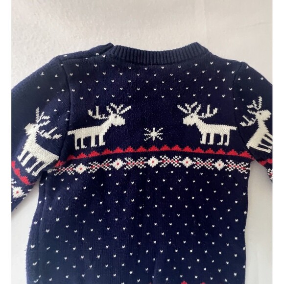 VTG Reindeer Fair-isle Holiday Navy Toddler 3T  Sweater Redodeco 100%Cotton - Picture 4 of 16